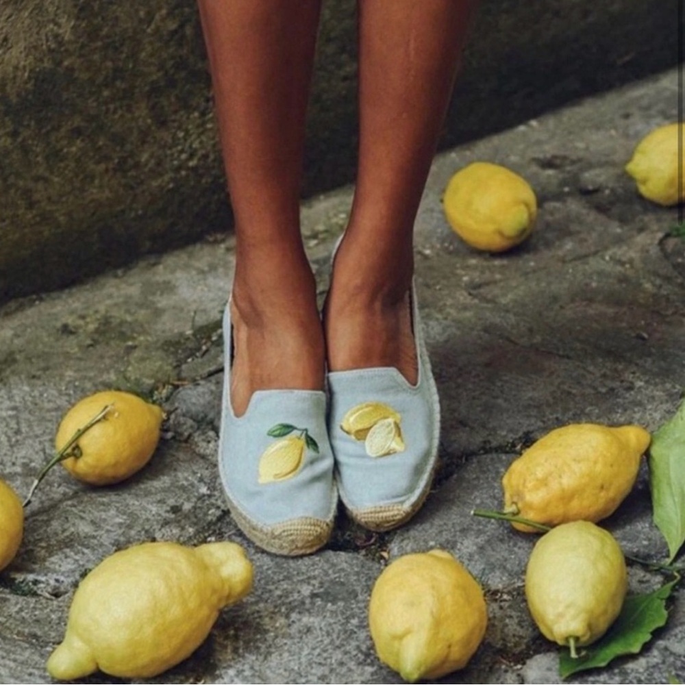 Anthropologie Soludos The Seville Lemon Smoking Slipper Lemon Espadrilles 8